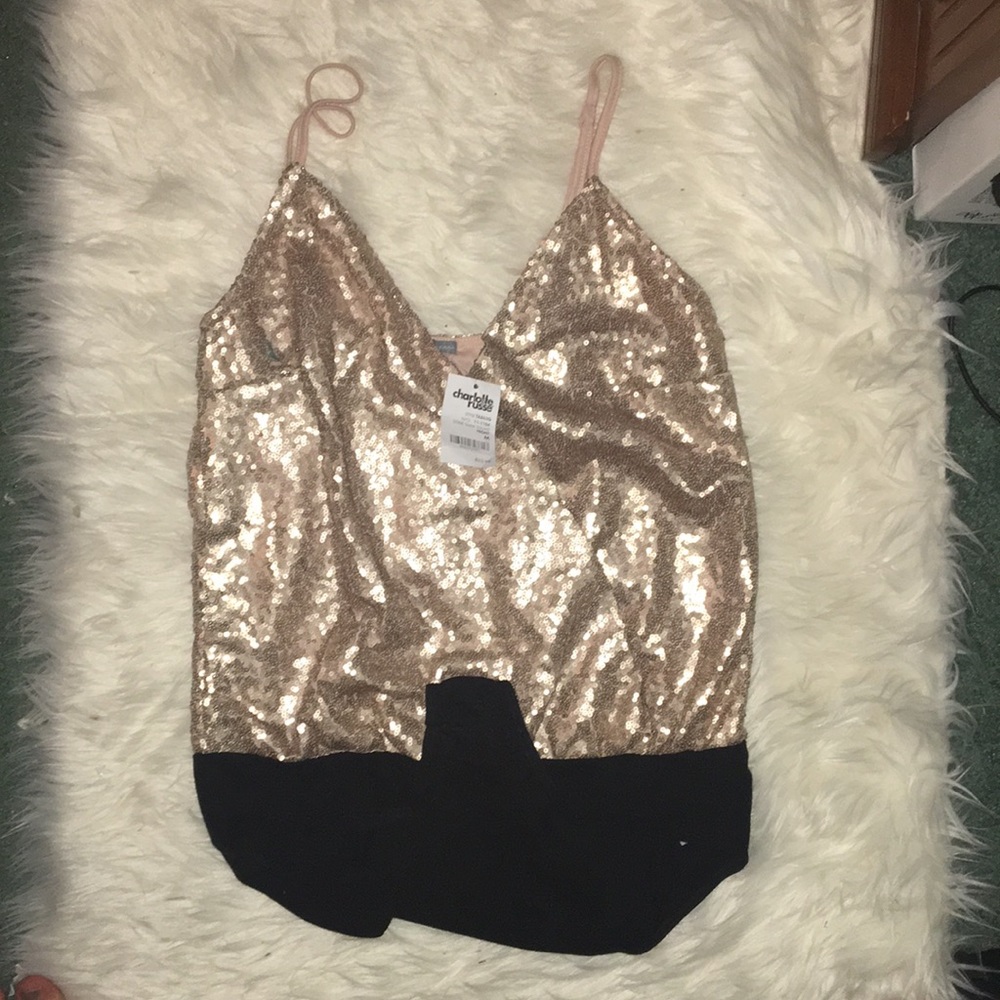 NWT Charlotte Russe Sequin Bodysuit
